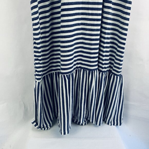 Tommy Bahama Maxi Dress Large? Blue White Stripe Coastal Resort Cruise Pockets - Picture 11 of 11
